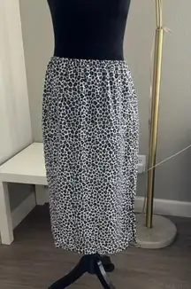 Polly & Esther Women's Leopard Print Cheetah Midi Skirt Blue Size Large