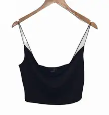 Fashion Nova crop top black cowl neck festival cropped tank spaghetti strap