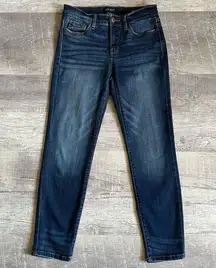 Skinny Relaxed Fit Jeans Womens 7/28 (29X27) Mid Rise Dark Wash 82102