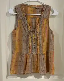 Holding Horses Faye Tank Top Color Burnout Plaid Size 10