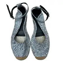 FREE PEOPLE 40 / US 9 Mason Ballet Espadrille Flats Zebra Animal Print Leather