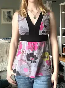 mesh sweet pea v neck babydoll top