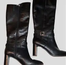 Essex Lane black leather knee high boots! New