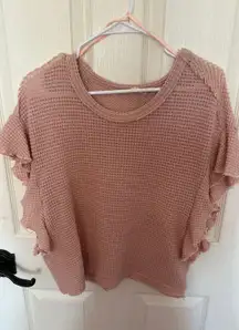 Altered State, Light, Pink waffle, knit top