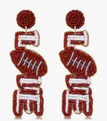 Hippie by JolliMolli Football Earrings‎ Beaded Game Day Dangle Drop New