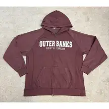 U.S. Apparel Unisex Outer Banks North Carolina OBX Zip Up Hoodie Size XL