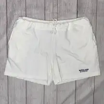 Jeans Company women L 100% cotton pull on shorts w/drawstring white