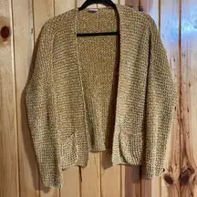 Essentials by Full Tilt Chenille Yellow mustard cardigan Size- Large.