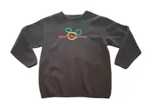 ⭐️‎ Walt Disney World Black Fleece Pull Over Sweatshirt Mickey Mouse Women's M