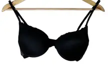Kathy Ireland Intimates Lace Underwire Bra Womens 34C Black Romantic