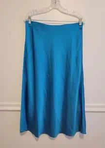 J.Crew New womens sz Medium  sold Robin egg blue satin midi slip skirt silky