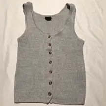 Moon & Madison Women’s Gray Ribbed Cropped Tank Top Size M