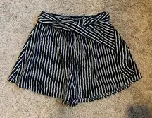 Black & White Striped Shorts