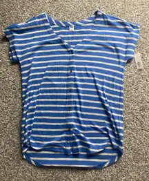 blue striped shirt