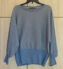 Adrienne Landau Blue & Tan Open Back Dolman Tunic Size XL NWT