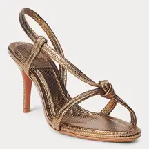 Ralph Lauren Metallic Calfskin Knotted Sandal