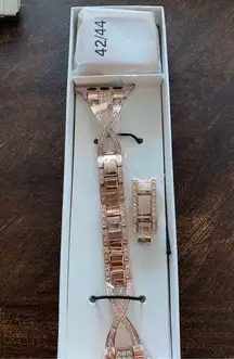 Fancy Apple Watch band with diamonds fits 42-44 mm watch new rose gold