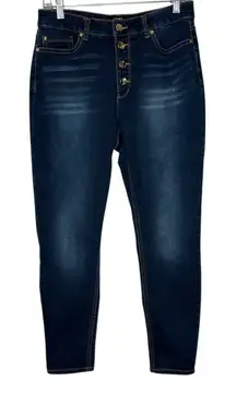 Jones New York Women's High Rise Button Fly Fulton Skinny Size 10