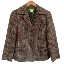 SIGRID OLSEN SIZE 6 TEXTURED  GREEN W/PINK UNDERTONES JACKET BLAZER EUC