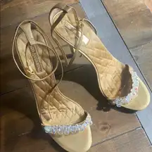 Enzo Angiolini Gold Women's Heels crystal detailing size 8.5‎