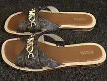 Michael Kors Women's Tiffanie Flat Slide Sandal- Size 8M