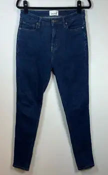DU/ER High Rise Skinny Jeans Dark Blue Denim Soft Stretch  FLAW Women's Sz 29x31