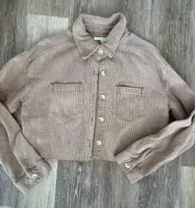 Brown Corduroy Jacket Croped