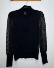 Bloomingdale's | XL Black‎ Crew Neck Sweater with Mesh Sleeves
