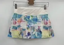 Fila Skort Sz XS White Pink Blue Watercolor Print Shorts Skirt Activewear Tennis