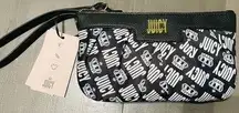 Juicy Couture NWT Black & White‎ Crown Logo Zip Wristlet