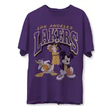 Men’s Los Angeles Lakers Junk Food Purple Disney Mickey Squad T-shirt NBA