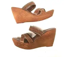 Italian Shoemakers embellished strappy wedges 9