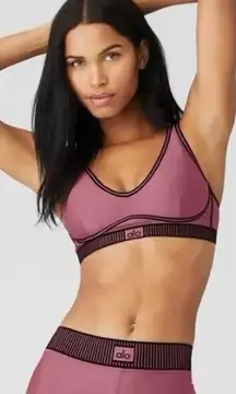 Alo Yoga Airlift High-Waist 7/8 Line Up Legging & Bra Set - Soft Mulberry • Top S 