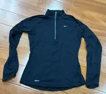 Nike Fit Dry  Half-Zip Long Sleeve Black Running Athletic Top S