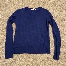 LOFT Women's Deep Blue V-Neck Sweater