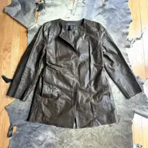 Banana Republic Olive Green Leather Jacket