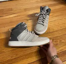 CloudFoam Super Hoops mid Top Sneakers Unisex Size 8.5  Gray Lace Up Athletic Active sport street biker skater riding