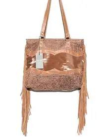 infinity NWT Fringed  LEATHER & HAIRON BAG by Myra