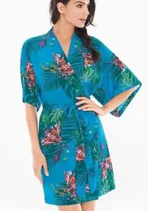 Soma lightweight silky feeling tropical print swim wrap or robe size small/med