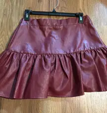 Maron Leather Skirt