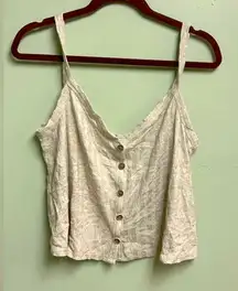 Women's Gray Button-Up Tank Top