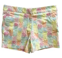 Cynthia Rowley Pineapple Print Shorts Casual Summer Colorful Size 8‎ Resortwear