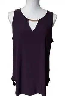 AUW size Large sleeveless shirt; plum purple with gold accent; never worn