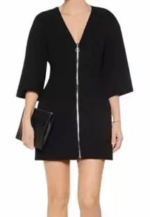 ALEXIS Dominique Black Wool Mini zip up Dress‎ XS capsule minimalist feminine