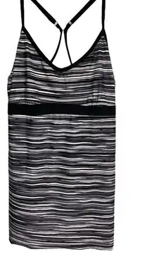 ATHLETA Shorebreak Tank Top Black Space Dye Athleisure Swim Workout Medium Tall