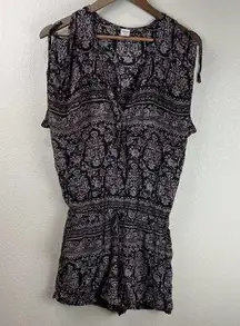 L* Size Small Daylight Casablanca Romper Cold Shoulder Space Pockets Purple