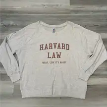 Harvard Law crewneck sweatshirt in oatmeal grey and red #preppy #collegiate