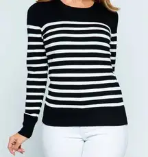 Never Worn: Cielo black & white striped crew neck sweater