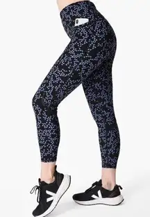 Sweaty Betty Womens Geo Print Zero Gravity 7/8 Hi-Rise Leggings Blue Black Small