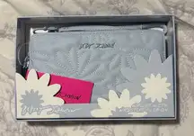 NWT Betsey Johnson Floral Periwinkle Blue Wallet Detachable Wristlet Clutch